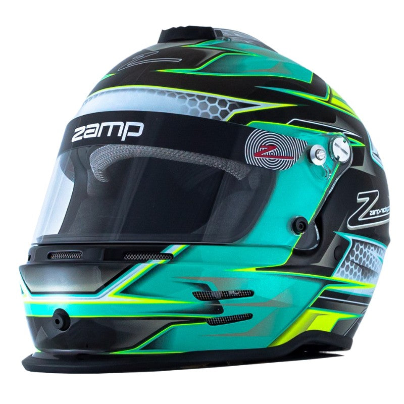 XRACE.DK - ZAMP RZ-42 GRØN/SØLV - GOKART HJELM – XRace.dk