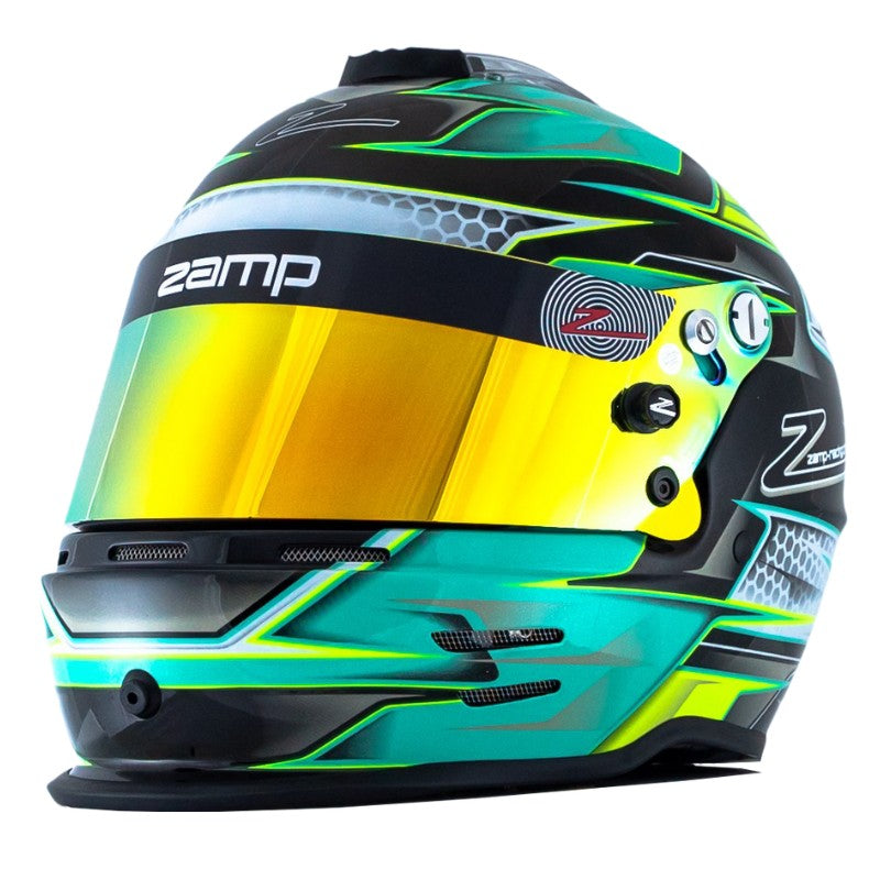 XRACE.DK - ZAMP RZ-42 GRØN/SØLV - GOKART HJELM – XRace.dk